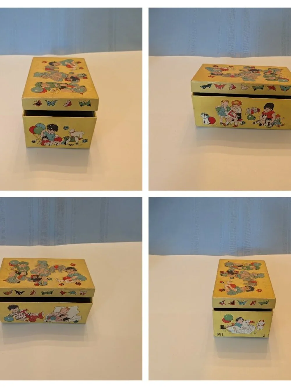 Vtg 1950s Poll Parrot Pink Felt Baby Slippers in Original Storybook Box